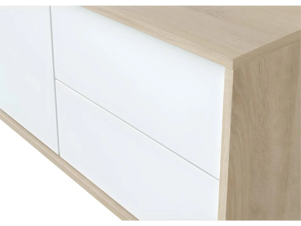 Meuble TV 2 Portes Et 2 Tiroirs Brooklyn - L130 Cm 7 Meuble TV 2 Portes Et 2 Tiroirs Brooklyn - L130 Cm – Image 5