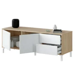 Meuble TV 2 Portes Et 2 Tiroirs Brooklyn - L130 Cm 16 Meuble TV 2 Portes Et 2 Tiroirs Brooklyn - L130 Cm -Pas Cher Mobiliora Magasin meuble tv 14651105