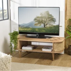 ISA - Meuble TV Marron Bois De Jamelonier Et Cannage Couleur Naturelle -Pas Cher Mobiliora Magasin meuble tv 14651413