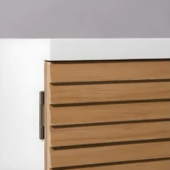 ISIDORE - Meuble TV 4 Portes Bois Clair Et Blanc -Pas Cher Mobiliora Magasin meuble tv 14651509