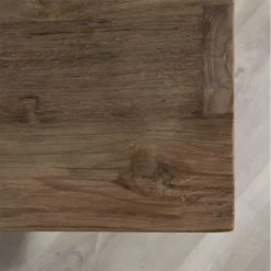 ALIDA - Meuble TV Rotatif Marron Scandi Teck Recyclé Pieds Noirs -Pas Cher Mobiliora Magasin meuble tv 14651777