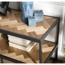 CLEMENCE - Meuble TV 2 Niveaux Bois Teck Et Métal -Pas Cher Mobiliora Magasin meuble tv 14651785