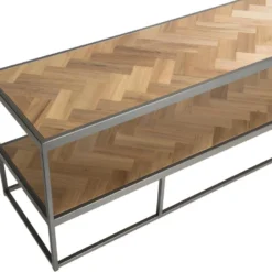 CLEMENCE - Meuble TV 2 Niveaux Bois Teck Et Métal -Pas Cher Mobiliora Magasin meuble tv 14651787