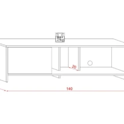 Meuble TV 1 Porte Décor Bois Clair Et Blanc L140 Cm - Sue 10 Meuble TV 1 Porte Décor Bois Clair Et Blanc L140 Cm - Sue -Pas Cher Mobiliora Magasin meuble tv 14733519