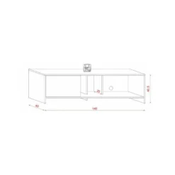 Meuble TV 1 Porte Décor Bois Clair Et Blanc L140 Cm - Sue 11 Meuble TV 1 Porte Décor Bois Clair Et Blanc L140 Cm - Sue -Pas Cher Mobiliora Magasin meuble tv 14733521
