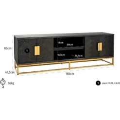 Meuble TV Blackbone 4 Portes -Pas Cher Mobiliora Magasin meuble tv 15130875