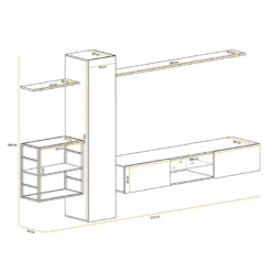 Ensemble Meuble TV "Switch V" 270cm Noir 8 Ensemble Meuble TV "Switch V" 270cm Noir -Pas Cher Mobiliora Magasin meuble tv 15862801