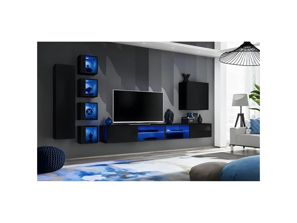 Ensemble Meuble TV "Switch XXVI" 320cm Noir 4 Ensemble Meuble TV "Switch XXVI" 320cm Noir – Image 2