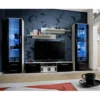 Ensemble Meuble TV & Bibliothèque "Galino III White" 320cm Noir & Blanc -Pas Cher Mobiliora Magasin meuble tv 15862893