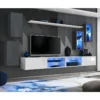 Ensemble Meuble TV "Switch XXV" 280cm Gris & Blanc -Pas Cher Mobiliora Magasin meuble tv 15862943