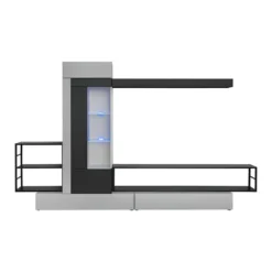 Ensemble Meuble TV "Rebel" 300cm Gris & Noir 8 Ensemble Meuble TV "Rebel" 300cm Gris & Noir -Pas Cher Mobiliora Magasin meuble tv 15863139