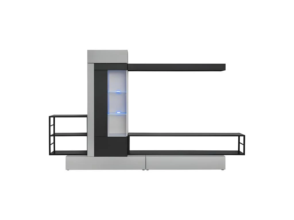 Ensemble Meuble TV "Rebel" 300cm Gris & Noir 5 Ensemble Meuble TV "Rebel" 300cm Gris & Noir – Image 3
