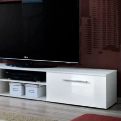 Ensemble Meuble TV & Bibliothèque "Galino II White" 250cm Blanc -Pas Cher Mobiliora Magasin meuble tv 15863147