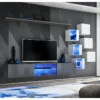 Ensemble Meuble TV "Switch XXI" 260cm Gris & Blanc 2 Ensemble Meuble TV "Switch XXI" 260cm Gris & Blanc -Pas Cher Mobiliora Magasin meuble tv 15863159