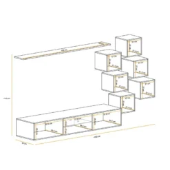 Ensemble Meuble TV "Switch XXI" 260cm Gris & Blanc -Pas Cher Mobiliora Magasin meuble tv 15863165