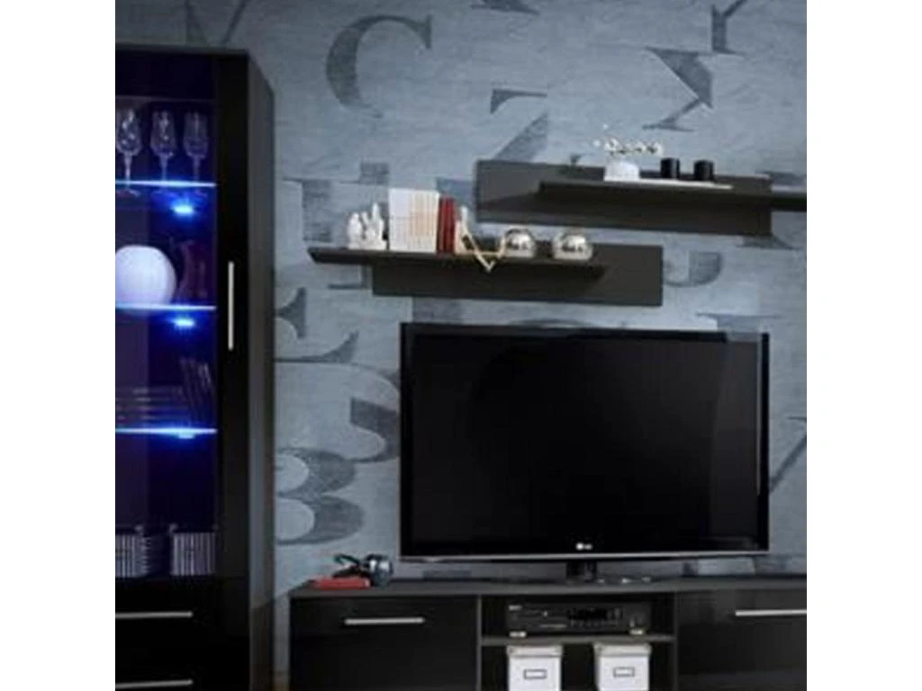 Ensemble Meuble TV & Bibliothèque "Galino III Black" 320cm Noir 4 Ensemble Meuble TV & Bibliothèque "Galino III Black" 320cm Noir – Image 2