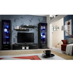 Ensemble Meuble TV & Bibliothèque "Galino III Black" 320cm Noir 7 Ensemble Meuble TV & Bibliothèque "Galino III Black" 320cm Noir -Pas Cher Mobiliora Magasin meuble tv 15863317