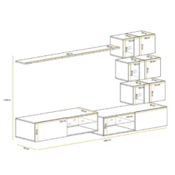 Ensemble Meuble TV "Switch XXIV" 250cm Noir & Gris 8 Ensemble Meuble TV "Switch XXIV" 250cm Noir & Gris -Pas Cher Mobiliora Magasin meuble tv 15863331