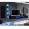 Ensemble Meuble TV "Switch XXVI" 320cm Noir & Gris -Pas Cher Mobiliora Magasin meuble tv 15863507