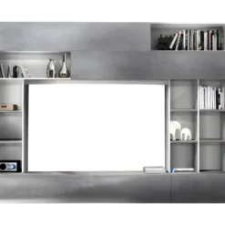 Mur TV MAJORIS Avec Rangements - Coloris : Blanc Laqué Et Béton 10 Mur TV MAJORIS Avec Rangements - Coloris : Blanc Laqué Et Béton -Pas Cher Mobiliora Magasin meuble tv 15921737