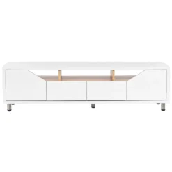 Meuble TV Blanc CINCI -Pas Cher Mobiliora Magasin meuble tv 16199661