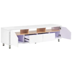 Meuble TV Blanc CINCI -Pas Cher Mobiliora Magasin meuble tv 16199663