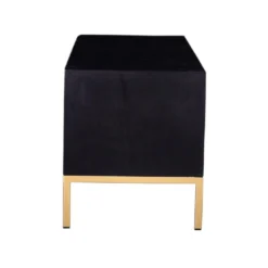 Meuble TV Avec 2 Portes Et 1 étagère En Bois De Manguier Et Métal - Noir Et Doré - ANALIMY -Pas Cher Mobiliora Magasin meuble tv 16582455