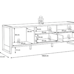 Meuble TV 1 Porte 2 Tiroirs Décor Bois Recyclé Et Métal Noir - APACHE 11 Meuble TV 1 Porte 2 Tiroirs Décor Bois Recyclé Et Métal Noir - APACHE -Pas Cher Mobiliora Magasin meuble tv 17569025