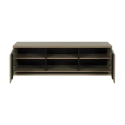 Meuble TV 2 Portes 2 Niches Chêne Naturel/Noir - LIGNAC -Pas Cher Mobiliora Magasin meuble tv 17629551