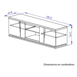 Meuble TV 2 Portes 2 Niches Chêne Naturel/Noir - LIGNAC -Pas Cher Mobiliora Magasin meuble tv 17629557