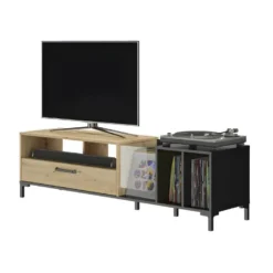 Meuble TV Et Vinyle + Rangements - CAPRI -Pas Cher Mobiliora Magasin meuble tv 17629841