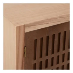 Meuble TV 1 Porte 1 Niche 3 Tiroirs Bois/Rotin - BISCUIT 11 Meuble TV 1 Porte 1 Niche 3 Tiroirs Bois/Rotin - BISCUIT -Pas Cher Mobiliora Magasin meuble tv 17630057