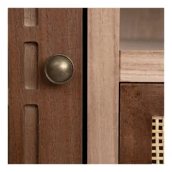 Meuble TV 1 Porte 1 Niche 3 Tiroirs Bois/Rotin - BISCUIT 13 Meuble TV 1 Porte 1 Niche 3 Tiroirs Bois/Rotin - BISCUIT -Pas Cher Mobiliora Magasin meuble tv 17630061