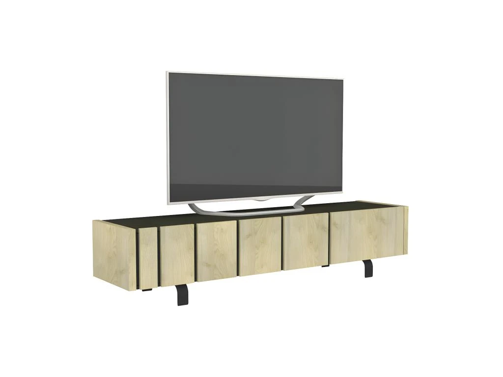 Meuble TV 3 Portes Chêne Clair/Ardoise - FOREST 7 Meuble TV 3 Portes Chêne Clair/Ardoise - FOREST – Image 5