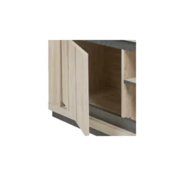 Meuble TV 2 Portes 2 Niches Chêne Délavé - SIMON 10 Meuble TV 2 Portes 2 Niches Chêne Délavé - SIMON -Pas Cher Mobiliora Magasin meuble tv 17630151