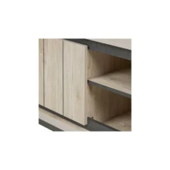 Meuble TV 2 Portes 2 Niches Chêne Délavé - SIMON 11 Meuble TV 2 Portes 2 Niches Chêne Délavé - SIMON -Pas Cher Mobiliora Magasin meuble tv 17630153