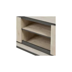 Meuble TV 2 Portes 2 Niches Chêne Délavé - SIMON 12 Meuble TV 2 Portes 2 Niches Chêne Délavé - SIMON -Pas Cher Mobiliora Magasin meuble tv 17630155