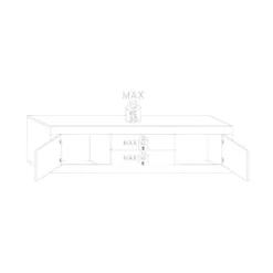 Meuble TV 2 Portes 2 Tiroirs Blanc Laqué Brillant - MATERA -Pas Cher Mobiliora Magasin meuble tv 17630275