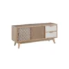 Meuble TV 2 Portes 2 Tiroirs Bois/Blanc - HACHI -Pas Cher Mobiliora Magasin meuble tv 17630339