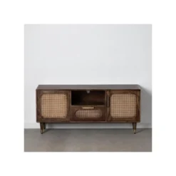 Meuble TV 2 Portes Bois Cannage Rotin - RITOU 9 Meuble TV 2 Portes Bois Cannage Rotin - RITOU -Pas Cher Mobiliora Magasin meuble tv 17789657