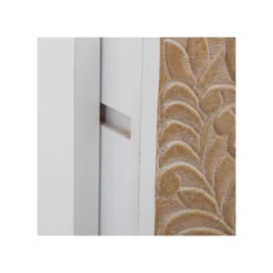 Meuble TV 6 Tiroirs Bois Massif/Blanc - FLORETTE -Pas Cher Mobiliora Magasin meuble tv 17789677