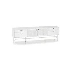 Meuble TV 2 Portes 4 Tiroirs Blanc/Blanc - TEULAT PUNTO 12 Meuble TV 2 Portes 4 Tiroirs Blanc/Blanc - TEULAT PUNTO -Pas Cher Mobiliora Magasin meuble tv 17999369