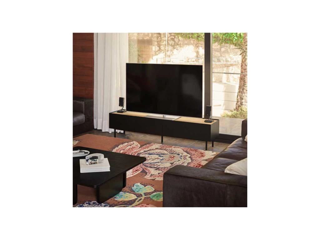 Meuble TV 2 Tiroirs 1 Abattant Noir/Chêne - TEULAT ARISTA 4 Meuble TV 2 Tiroirs 1 Abattant Noir/Chêne - TEULAT ARISTA – Image 2