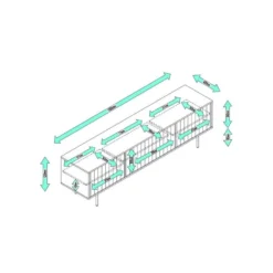 Long Meuble TV 3 Portes Noir - TEULAT SIERRA -Pas Cher Mobiliora Magasin meuble tv 17999527