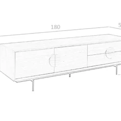 Meuble TV En Bois De Noyer Et Acier Noir 3231 ANGEL CERDA -Pas Cher Mobiliora Magasin meuble tv 18430911