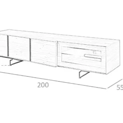 Meuble TV De Noyer Avec éclairage Intérieur à Led 3219 ANGEL CERDA -Pas Cher Mobiliora Magasin meuble tv 18431007