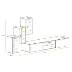 Ensemble Meuble TV "Switch XXII" 210cm Blanc & Noir 8 Ensemble Meuble TV "Switch XXII" 210cm Blanc & Noir -Pas Cher Mobiliora Magasin meuble tv 18444833
