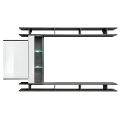 Ensemble Meuble TV "Game" 230cm Noyer & Blanc -Pas Cher Mobiliora Magasin meuble tv 18444857