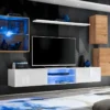 Ensemble Meuble TV "Switch XXIII" 250cm Naturel & Blanc 2 Ensemble Meuble TV "Switch XXIII" 250cm Naturel & Blanc -Pas Cher Mobiliora Magasin meuble tv 18444893