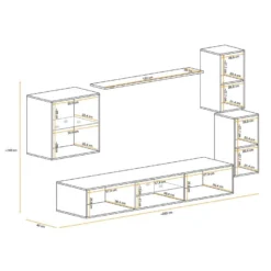 Ensemble Meuble TV "Switch XXIII" 250cm Gris & Noir 9 Ensemble Meuble TV "Switch XXIII" 250cm Gris & Noir -Pas Cher Mobiliora Magasin meuble tv 18458011